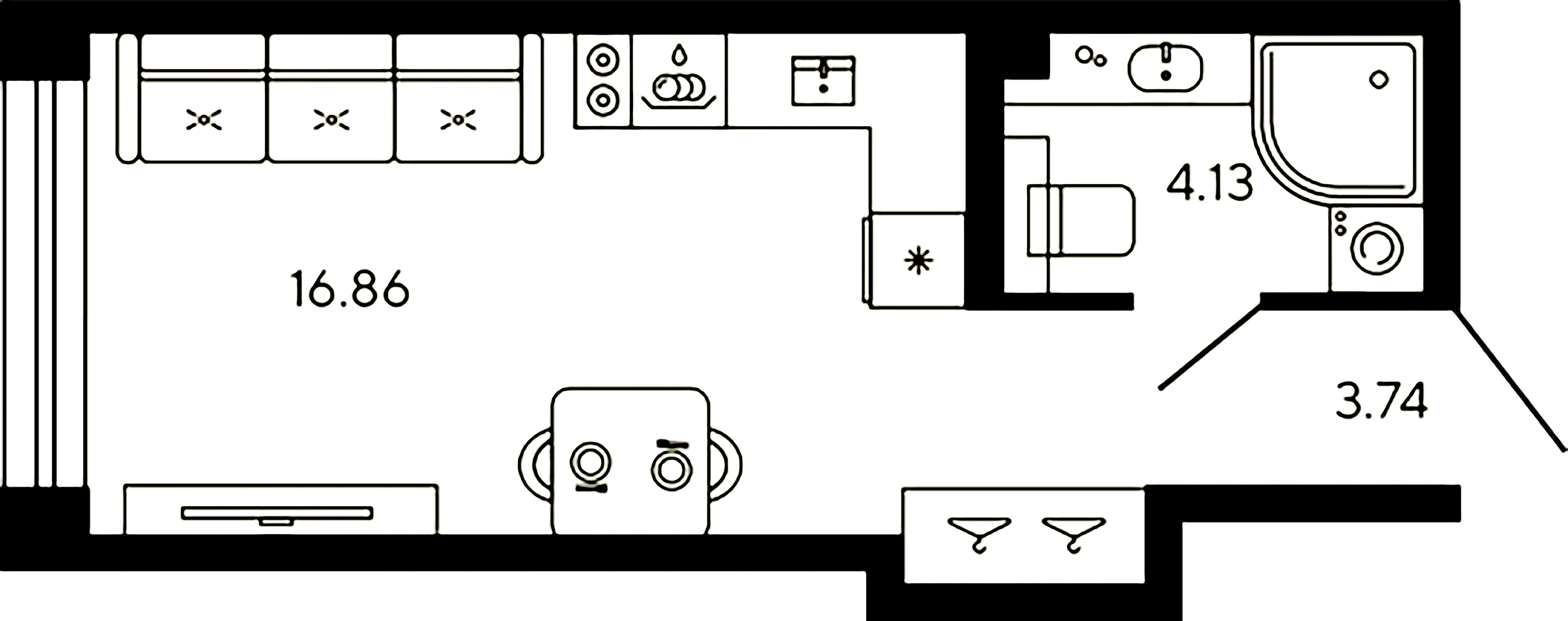 1-комнатная квартира, 24.73 м²; этаж: 9 - купить в Санкт-Петербурге