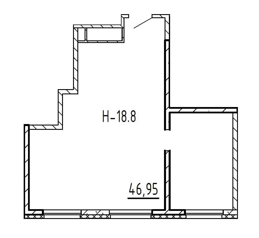 2-комнатная квартира  №21.8 в Saan: 45.52 м², этаж 21 - купить в Санкт-Петербурге