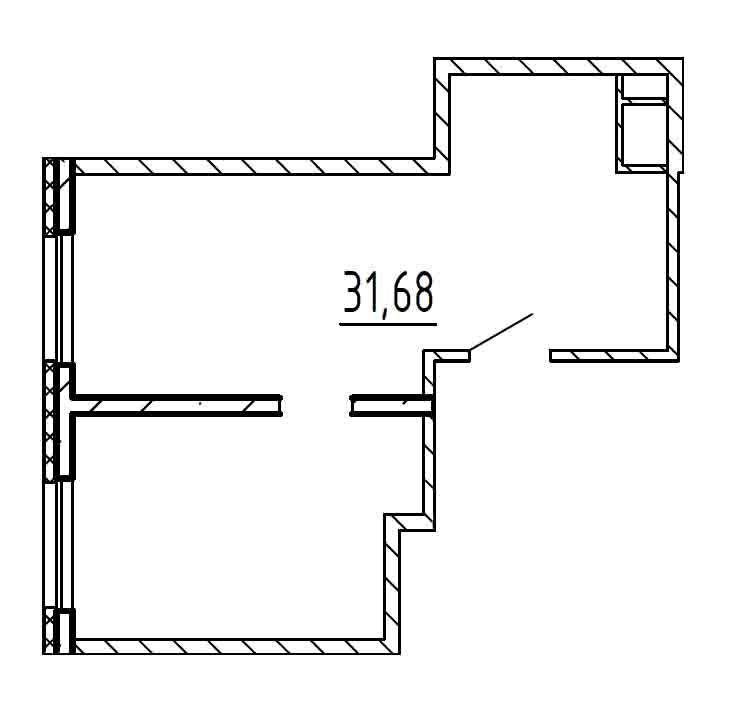 1-комнатная квартира  №13.10 в Saan: 31.75 м², этаж 13 - купить в Санкт-Петербурге