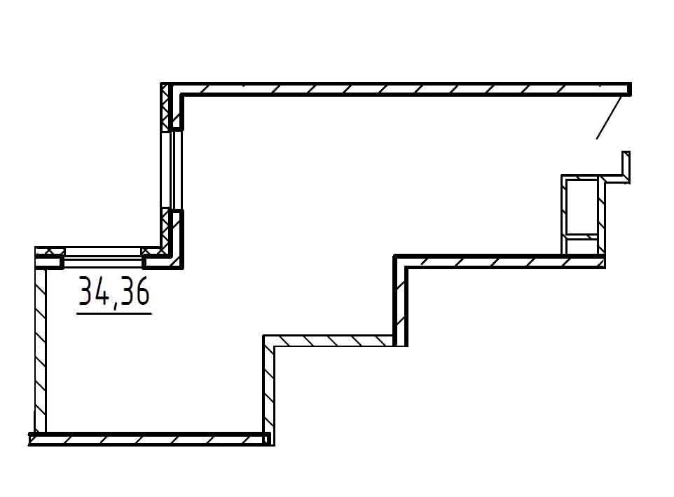 1-комнатная квартира  №9.12 в Saan: 34.37 м², этаж 9 - купить в Санкт-Петербурге