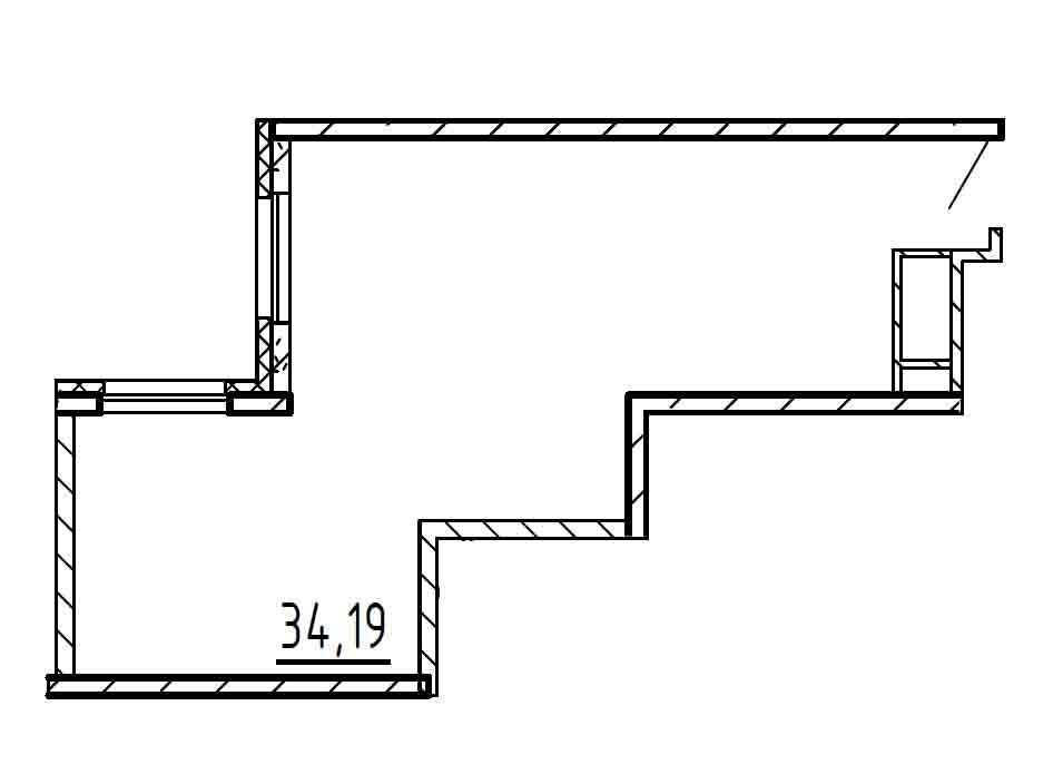 1-комнатная квартира  №21.12 в Saan: 34.09 м², этаж 21 - купить в Санкт-Петербурге