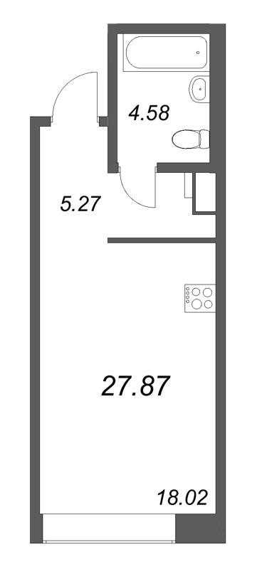 1-комнатная квартира, 27.87 м²; этаж: 4 - купить в Санкт-Петербурге