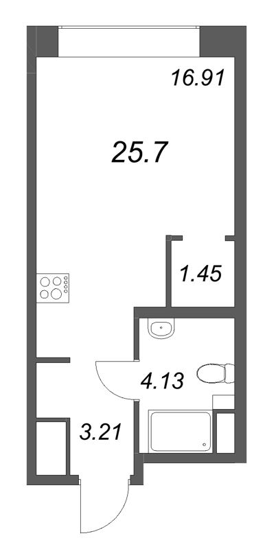 1-комнатная квартира, 25.7 м²; этаж: 6 - купить в Санкт-Петербурге