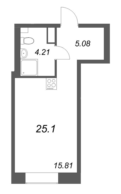 1-комнатная квартира, 25.1 м²; этаж: 4 - купить в Санкт-Петербурге