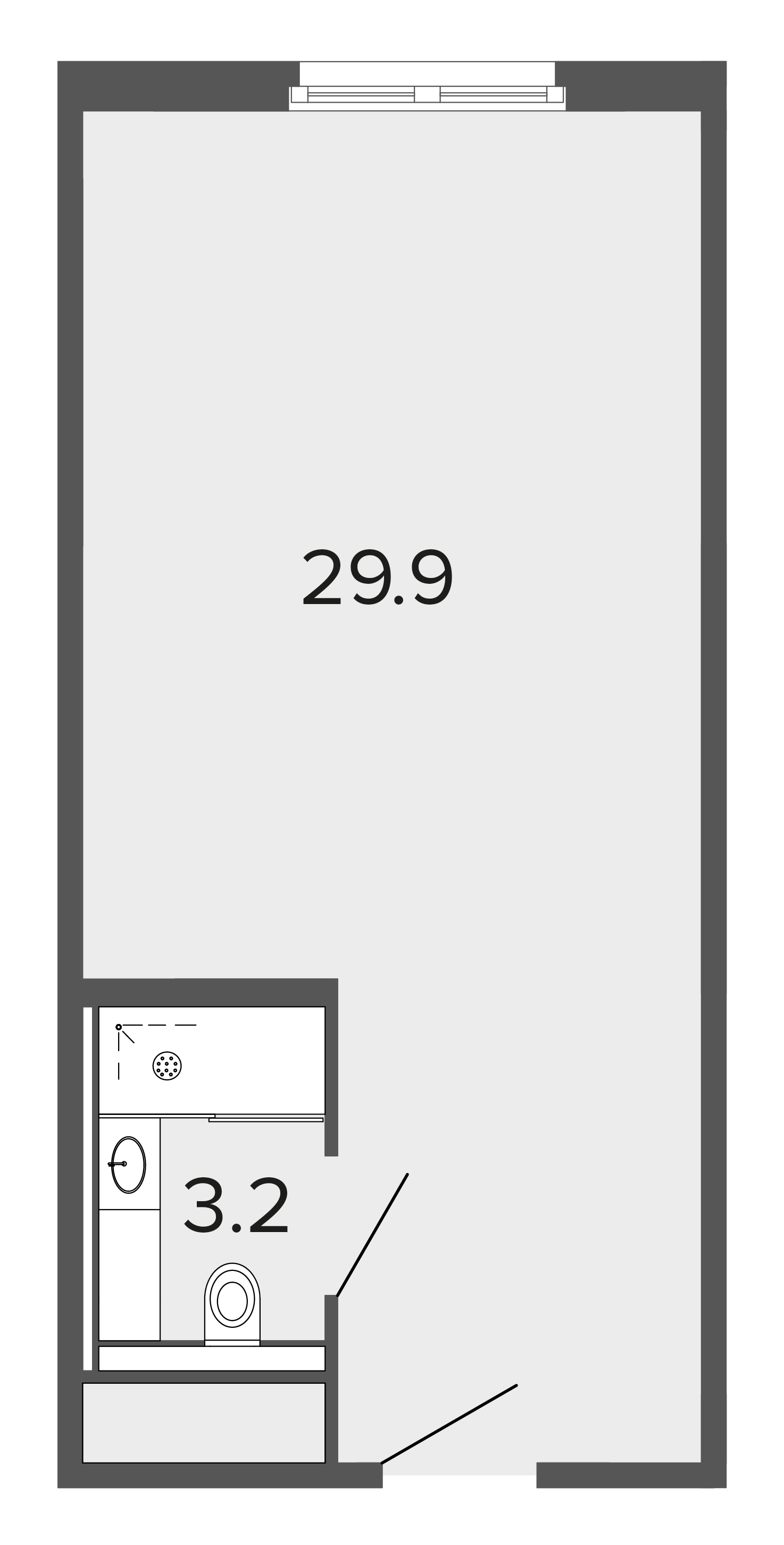 1-комнатная квартира  №119 в ArtStudio Moskovsky: 33.1 м², этаж 6 - купить в Санкт-Петербурге