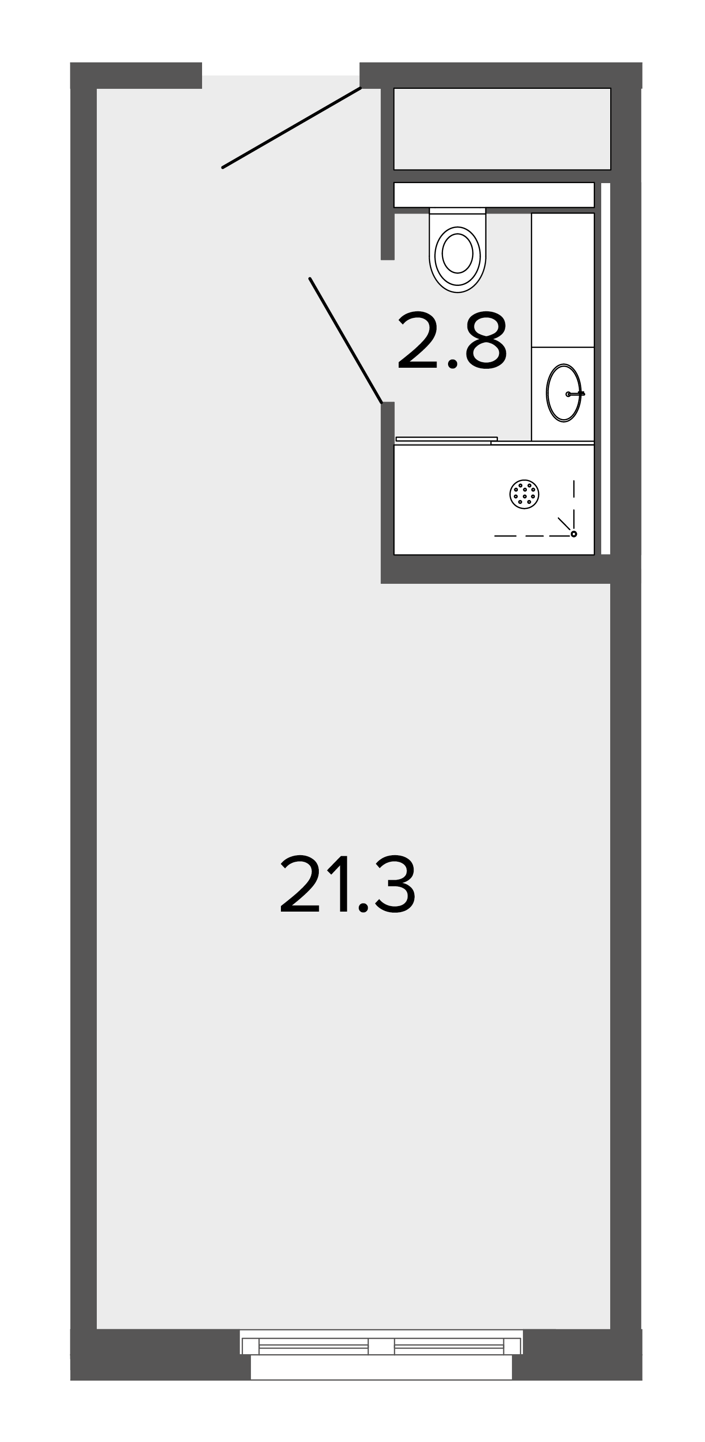 1-комнатная квартира  №134 в ArtStudio Moskovsky: 24.1 м², этаж 6 - купить в Санкт-Петербурге