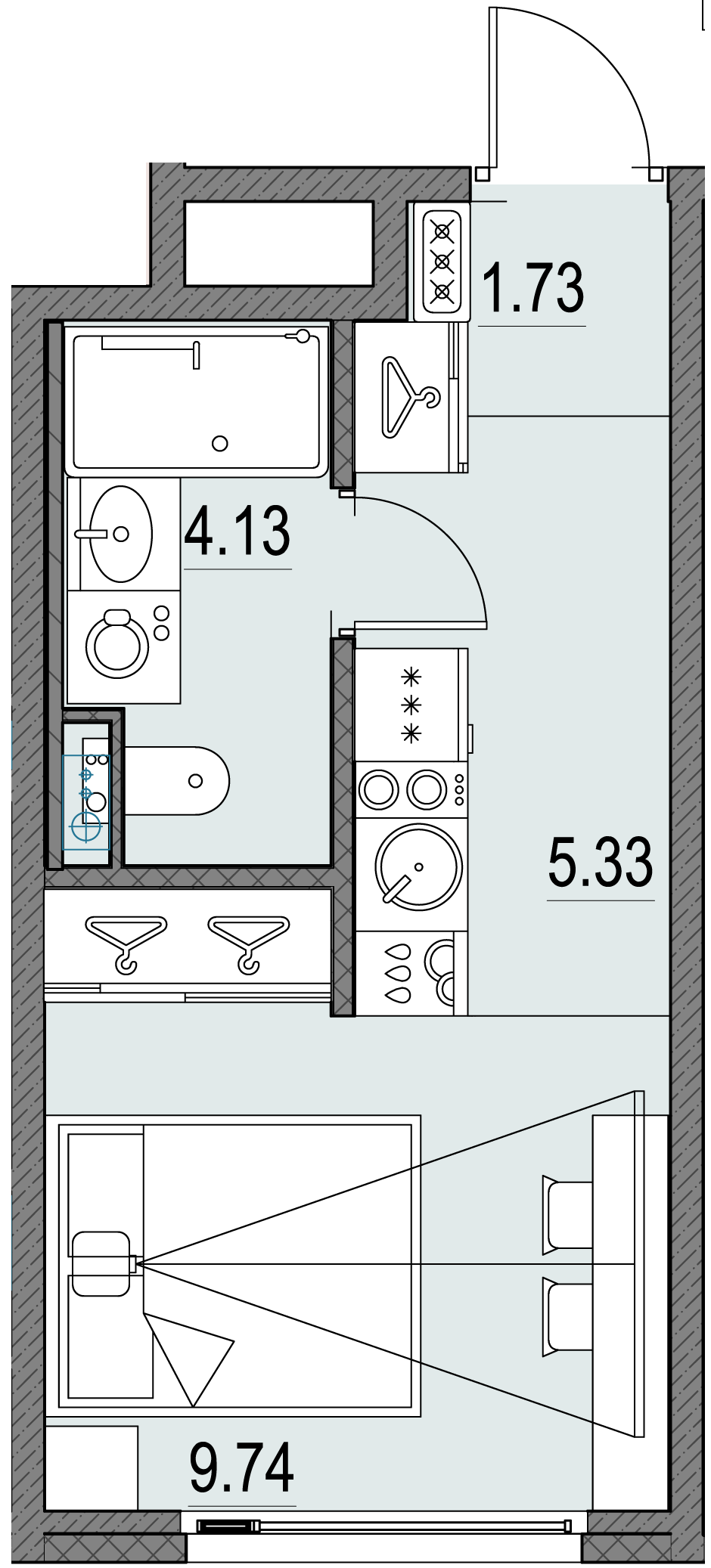 1-комнатная квартира, 20.94 м²; этаж: 3 - купить в Санкт-Петербурге
