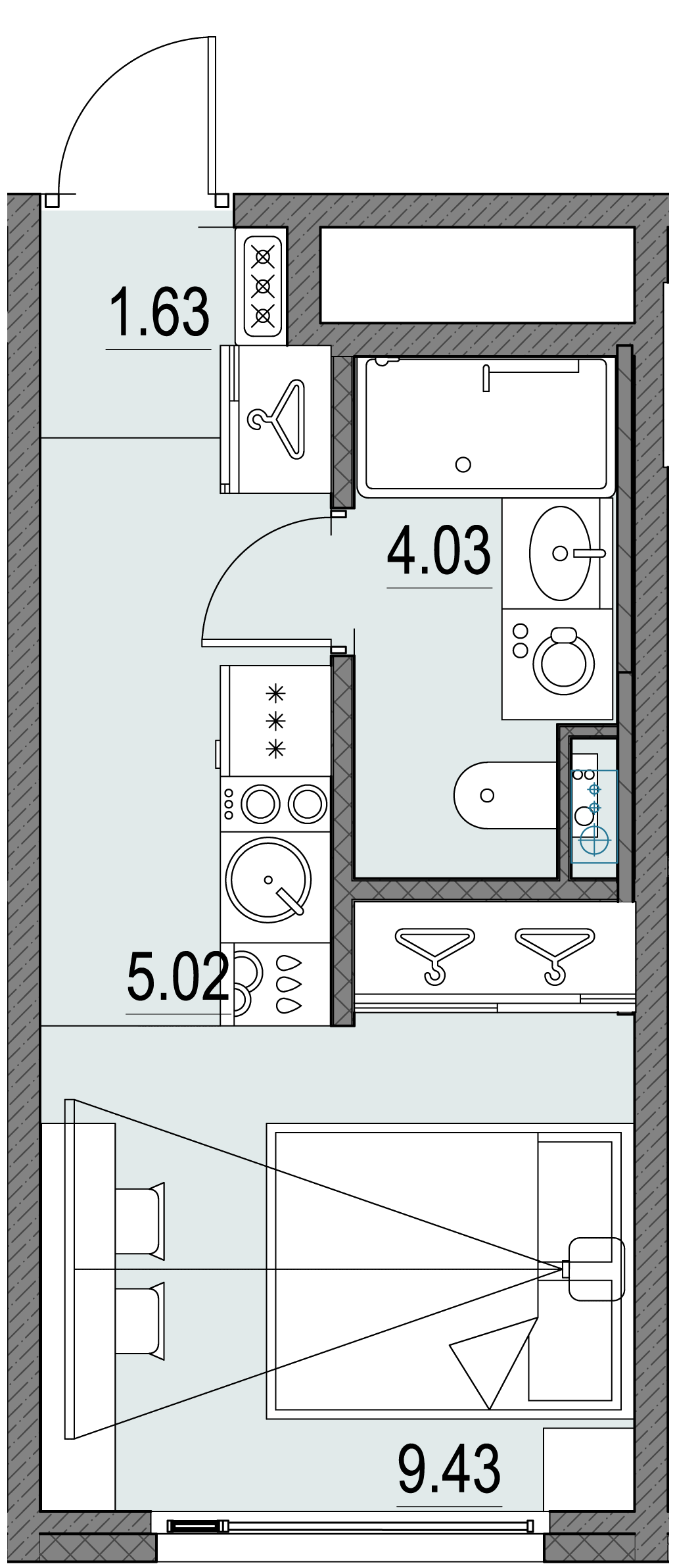 1-комнатная квартира, 20.16 м²; этаж: 4 - купить в Санкт-Петербурге