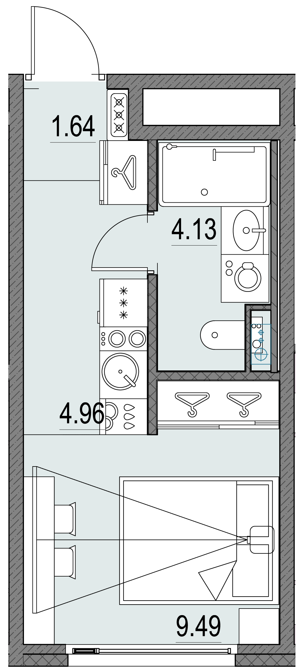 1-комнатная квартира, 20.22 м²; этаж: 3 - купить в Санкт-Петербурге