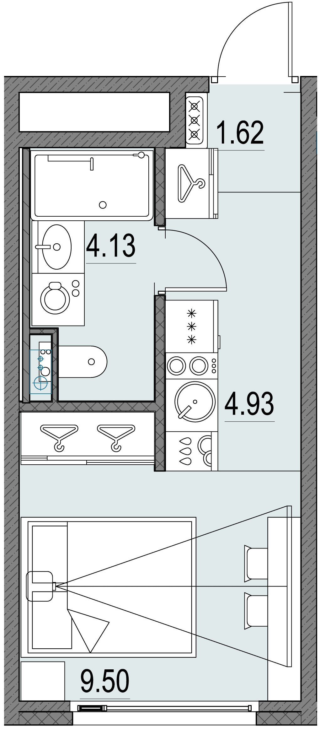 1-комнатная квартира, 20.18 м²; этаж: 6 - купить в Санкт-Петербурге