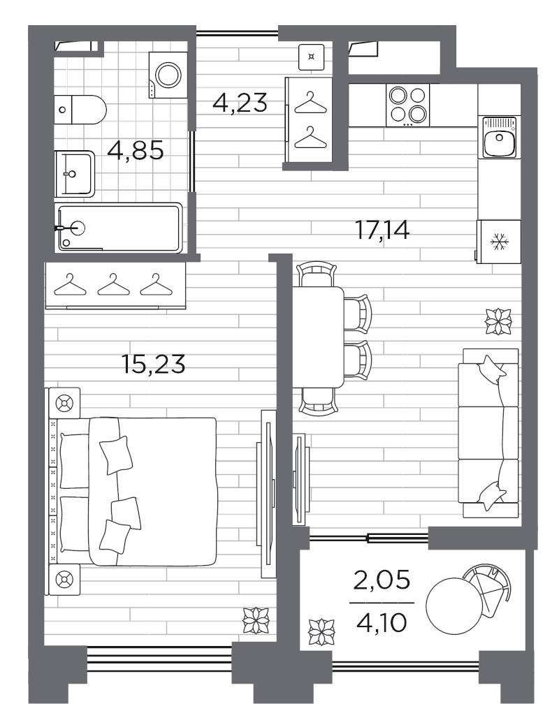 1-комнатная квартира, 43.5 м²; этаж: 1 - купить в Санкт-Петербурге