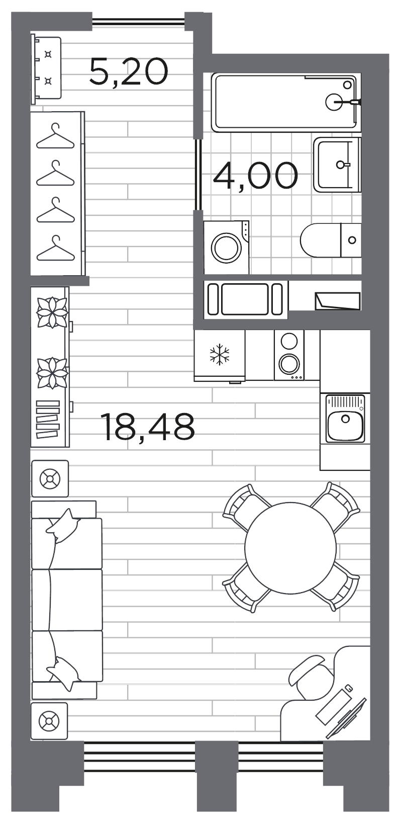 1-комнатная квартира, 27.68 м²; этаж: 5 - купить в Санкт-Петербурге