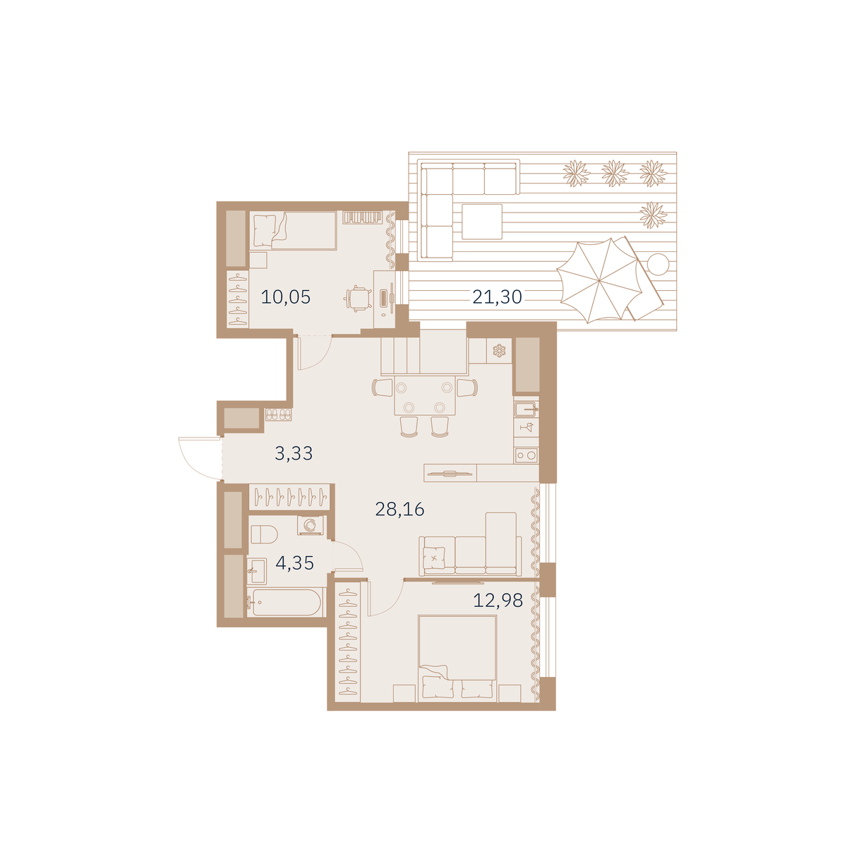 2-комнатная квартира  №60 в Talento: 64.03 м², этаж 8 - купить в Санкт-Петербурге
