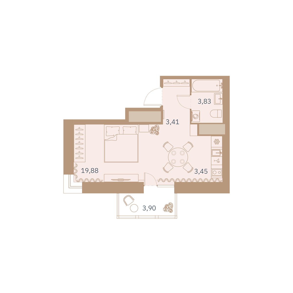 1-комнатная квартира, 31.4 м²; этаж: 4 - купить в Санкт-Петербурге