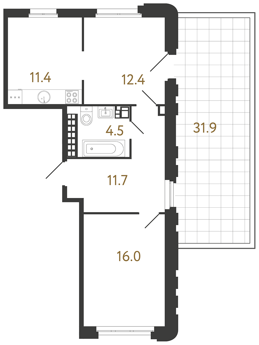 2-комнатная квартира, 56 м²; этаж: 2 - купить в Санкт-Петербурге