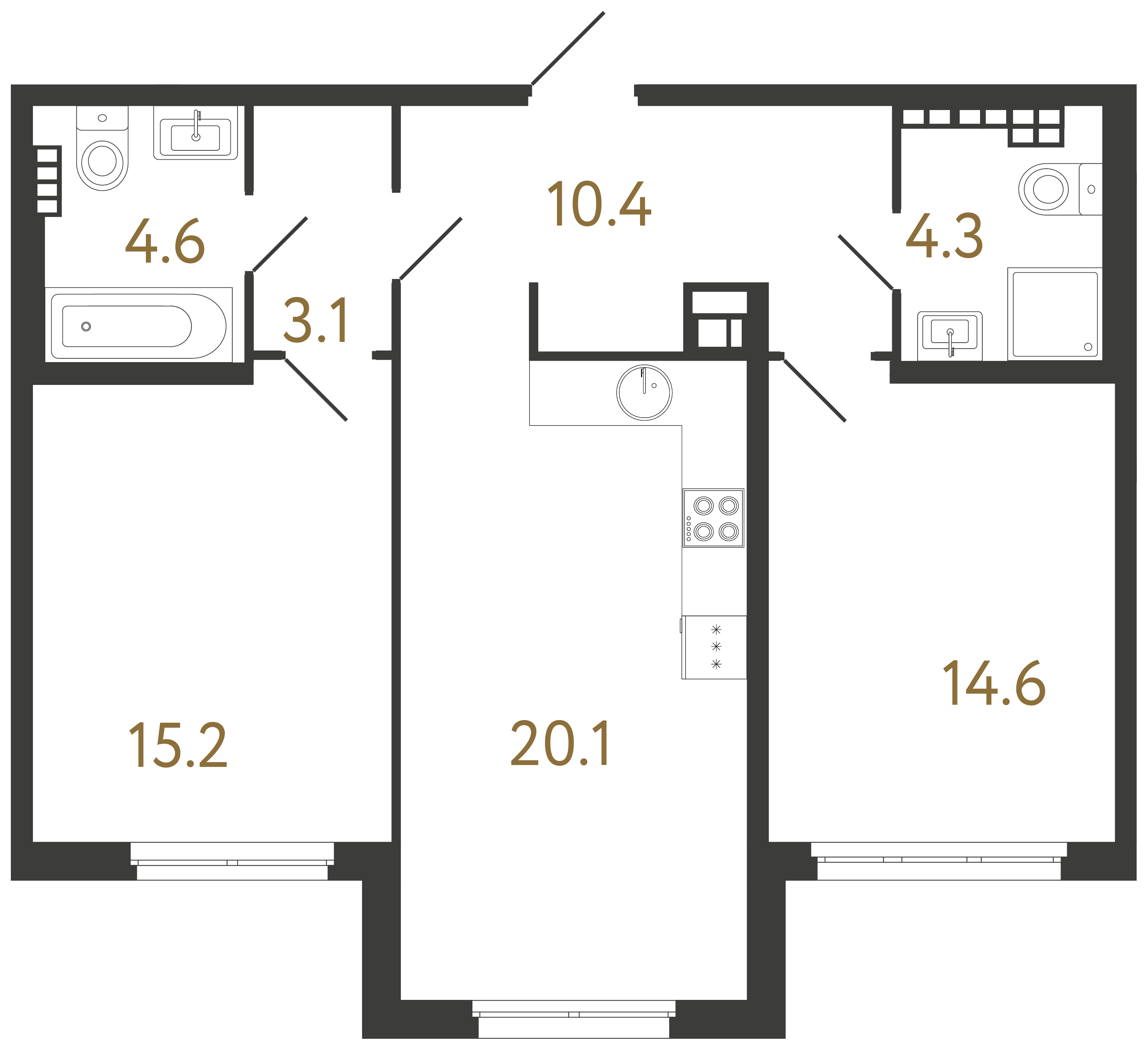 2-комнатная квартира, 72.3 м²; этаж: 5 - купить в Санкт-Петербурге