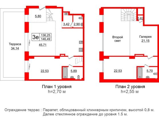 4-комнатная квартира № в: IMPERIAL CLUB: 136.47 м²; этаж: 5 - купить в Санкт-Петербурге