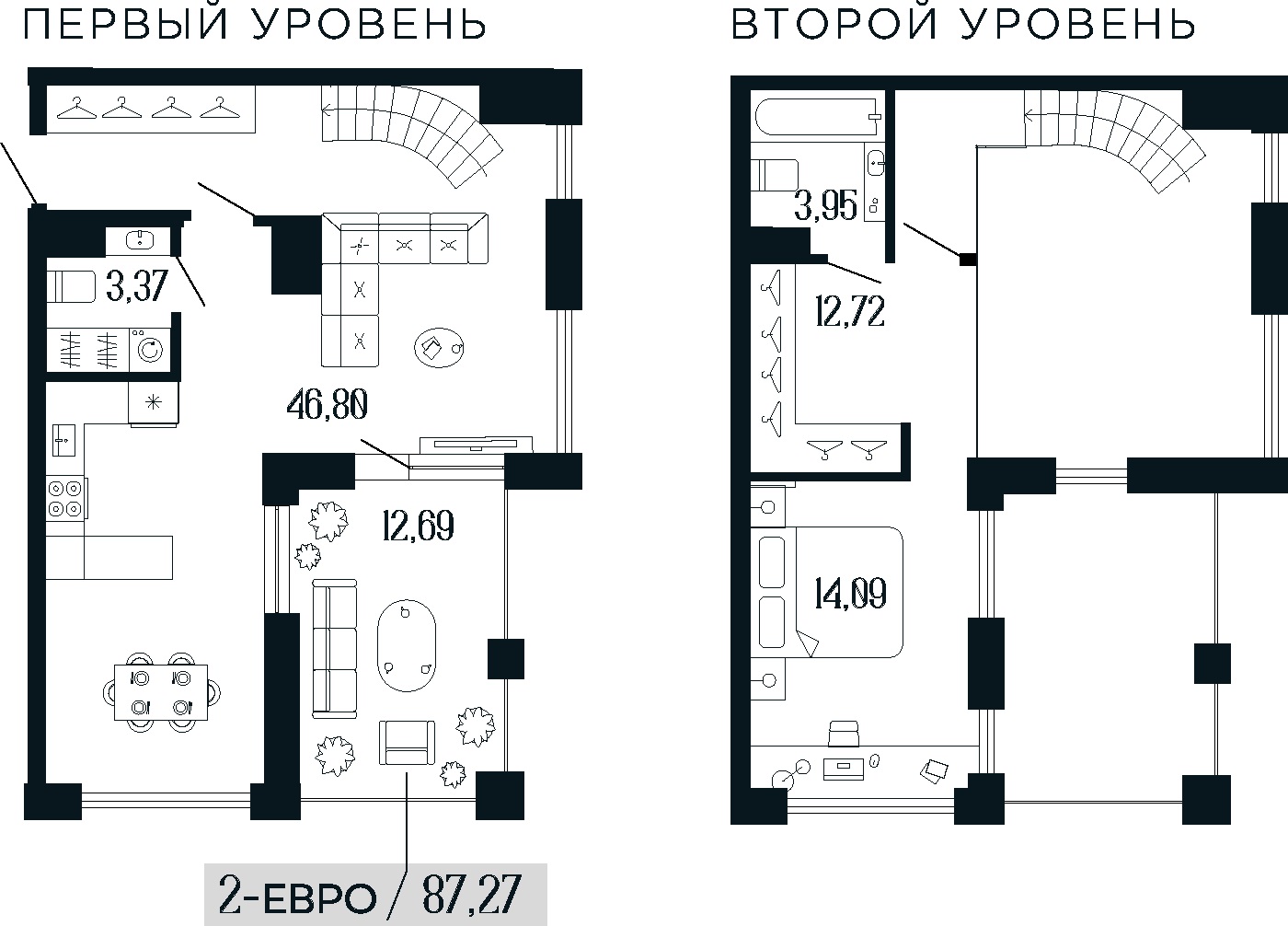 1-комнатная квартира  №68 в Коллекционный дом 1919: 83.09 м², этаж 11 - купить в Санкт-Петербурге