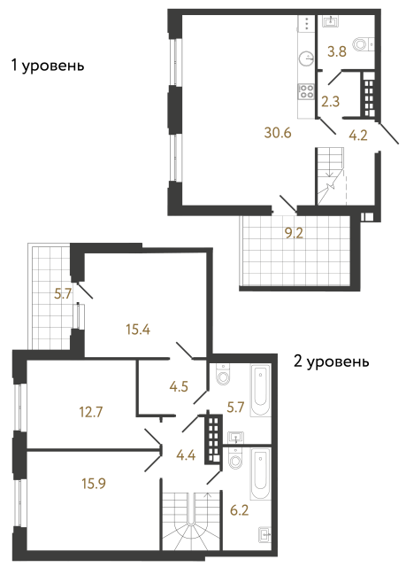 3-комнатная квартира  №55 в Коллекционер: 105.7 м², этаж 7 - купить в Санкт-Петербурге