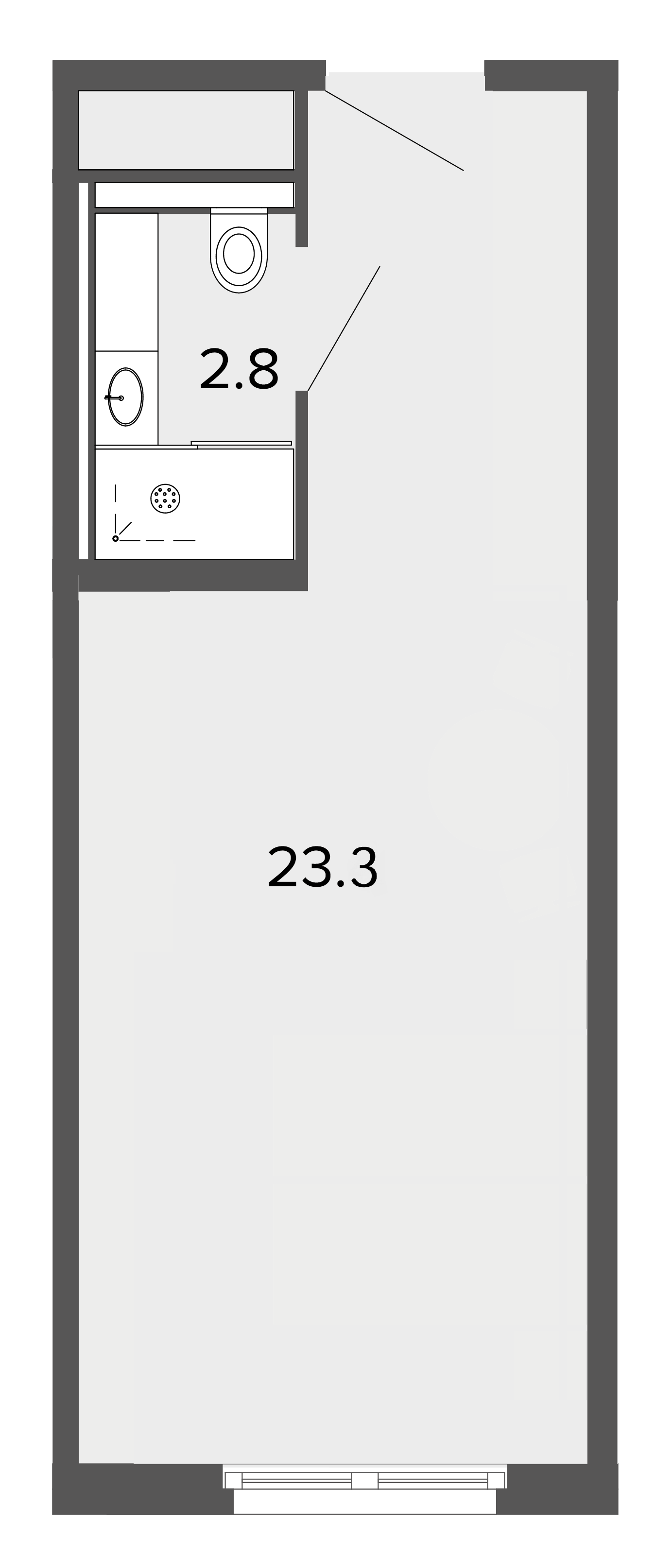 1-комнатная квартира  №294 в ArtStudio Moskovsky: 26.2 м², этаж 5 - купить в Санкт-Петербурге