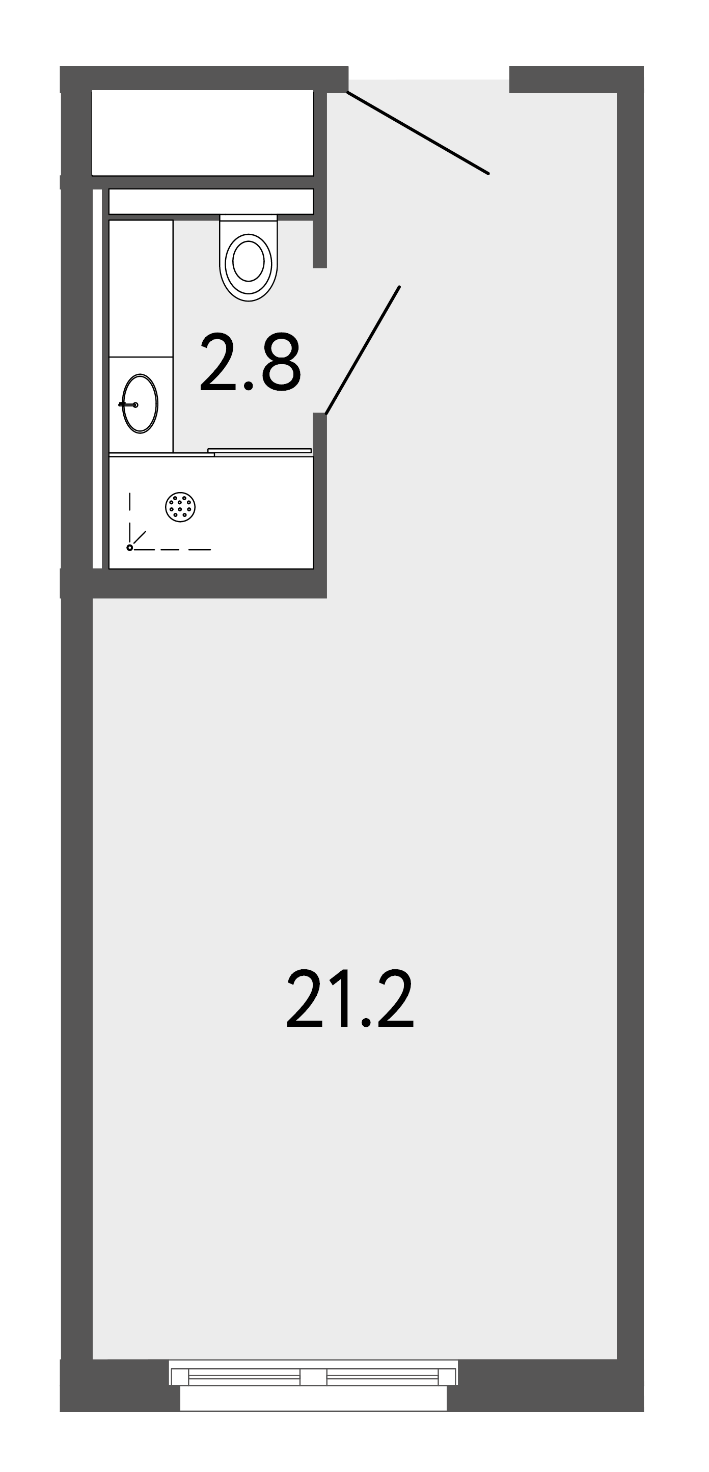 1-комнатная квартира  №247 в ArtStudio Moskovsky: 24 м², этаж 12 - купить в Санкт-Петербурге