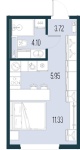 1-комнатная квартира, 25.1 м²; этаж: 13 - купить в Санкт-Петербурге
