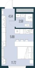 1-комнатная квартира, 25.22 м²; этаж: 13 - купить в Санкт-Петербурге