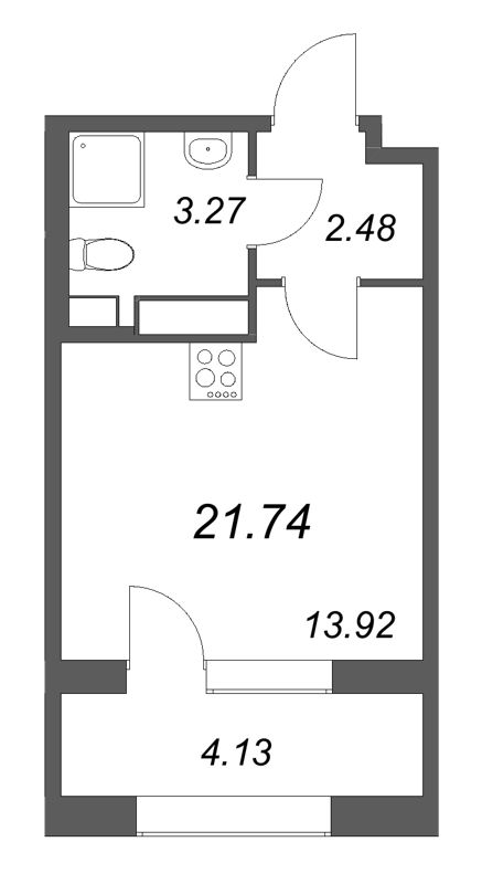 1-комнатная квартира, 21.74 м²; этаж: 5 - купить в Санкт-Петербурге