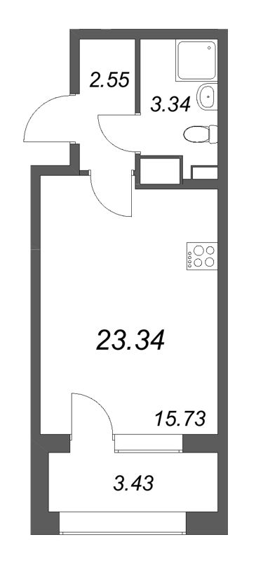 1-комнатная квартира, 23.34 м²; этаж: 9 - купить в Санкт-Петербурге