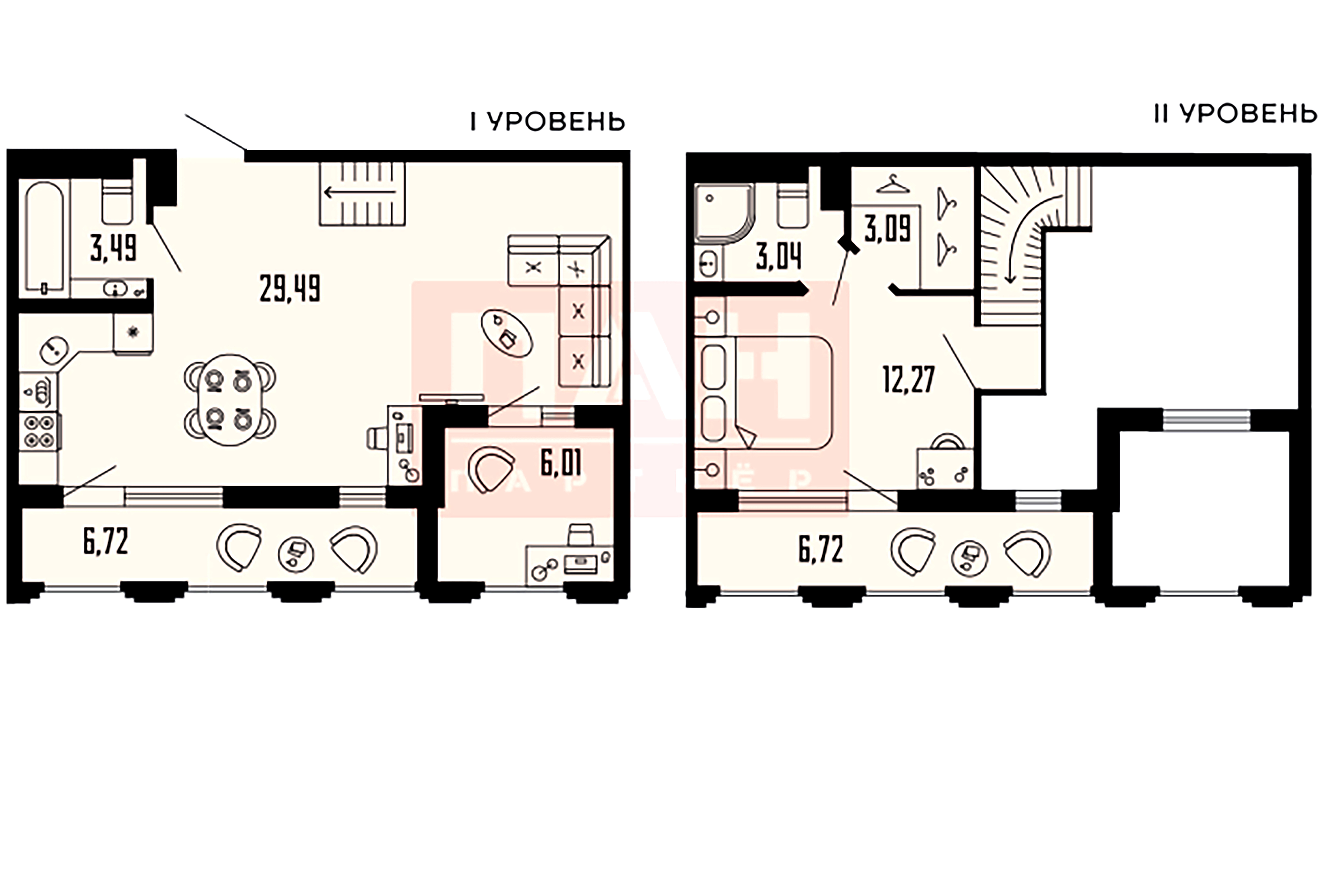 1-комнатная квартира  №181 в Шепилевский: 65.82 м², этаж 22 - купить в Санкт-Петербурге