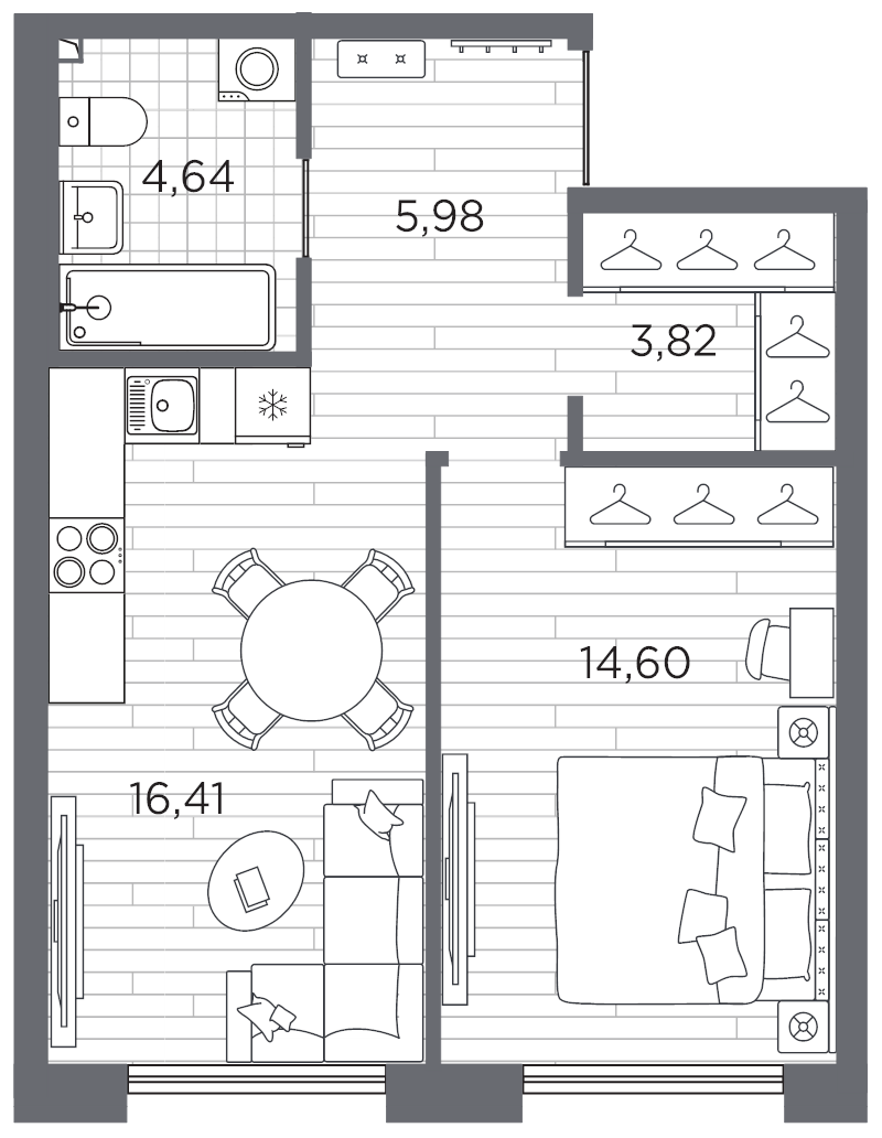 1-комнатная квартира, 45.45 м²; этаж: 9 - купить в Санкт-Петербурге