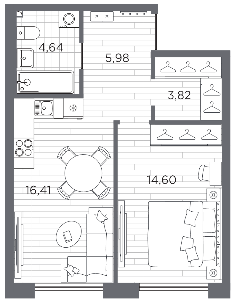1-комнатная квартира, 45.45 м²; этаж: 7 - купить в Санкт-Петербурге