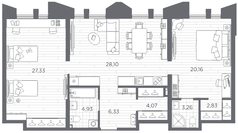 2-комнатная квартира, 97.01 м²; этаж: 4 - купить в Санкт-Петербурге