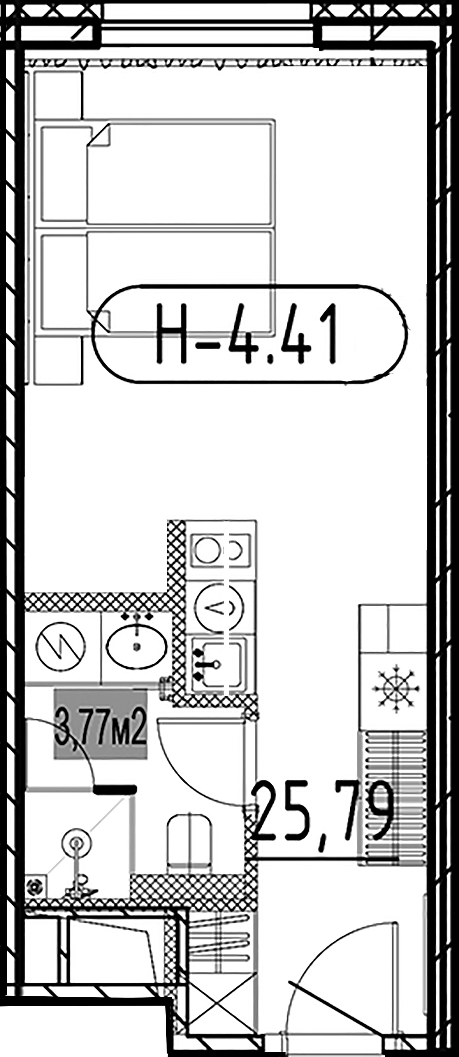 1-комнатная квартира, 25.9 м²; этаж: 9 - купить в Санкт-Петербурге