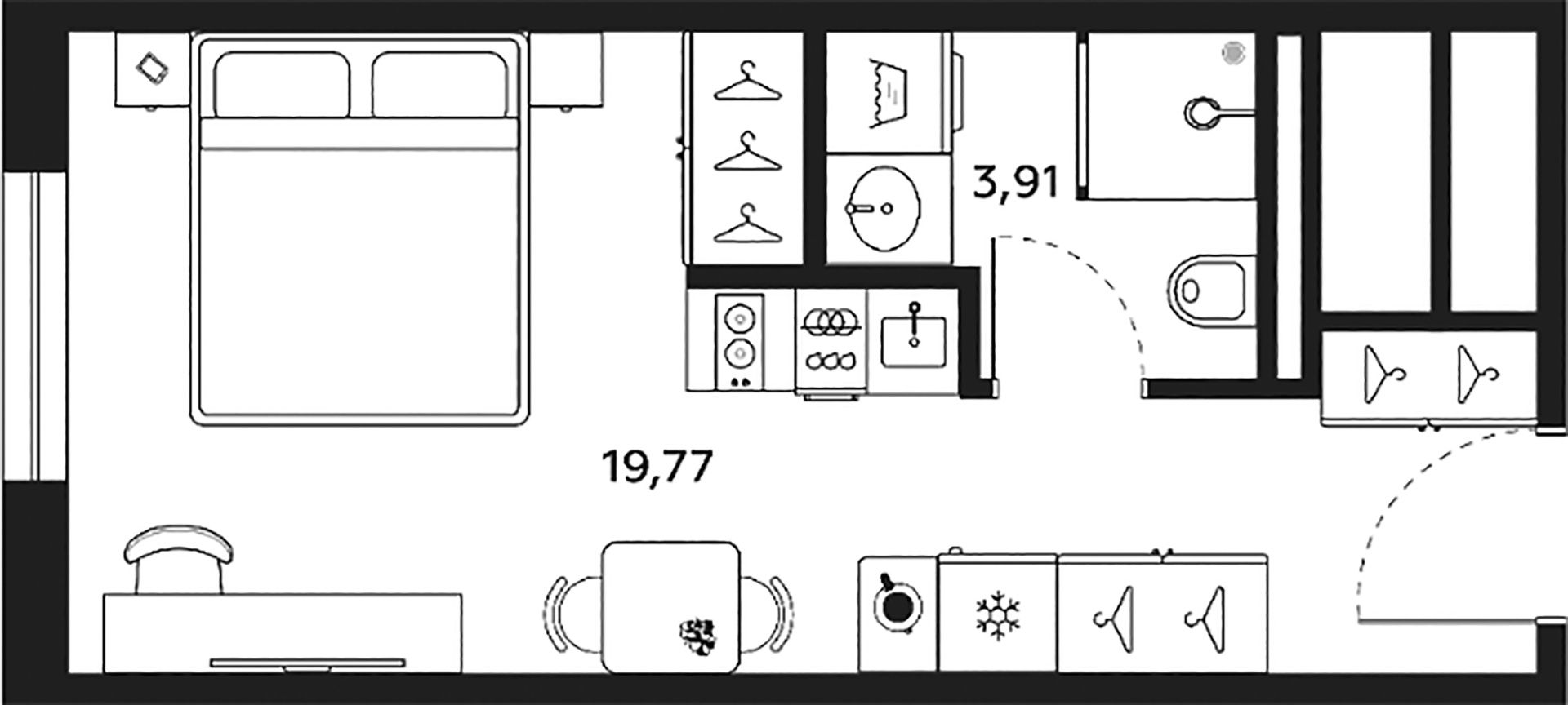 1-комнатная квартира, 32 м²; этаж: 23 - купить в Санкт-Петербурге