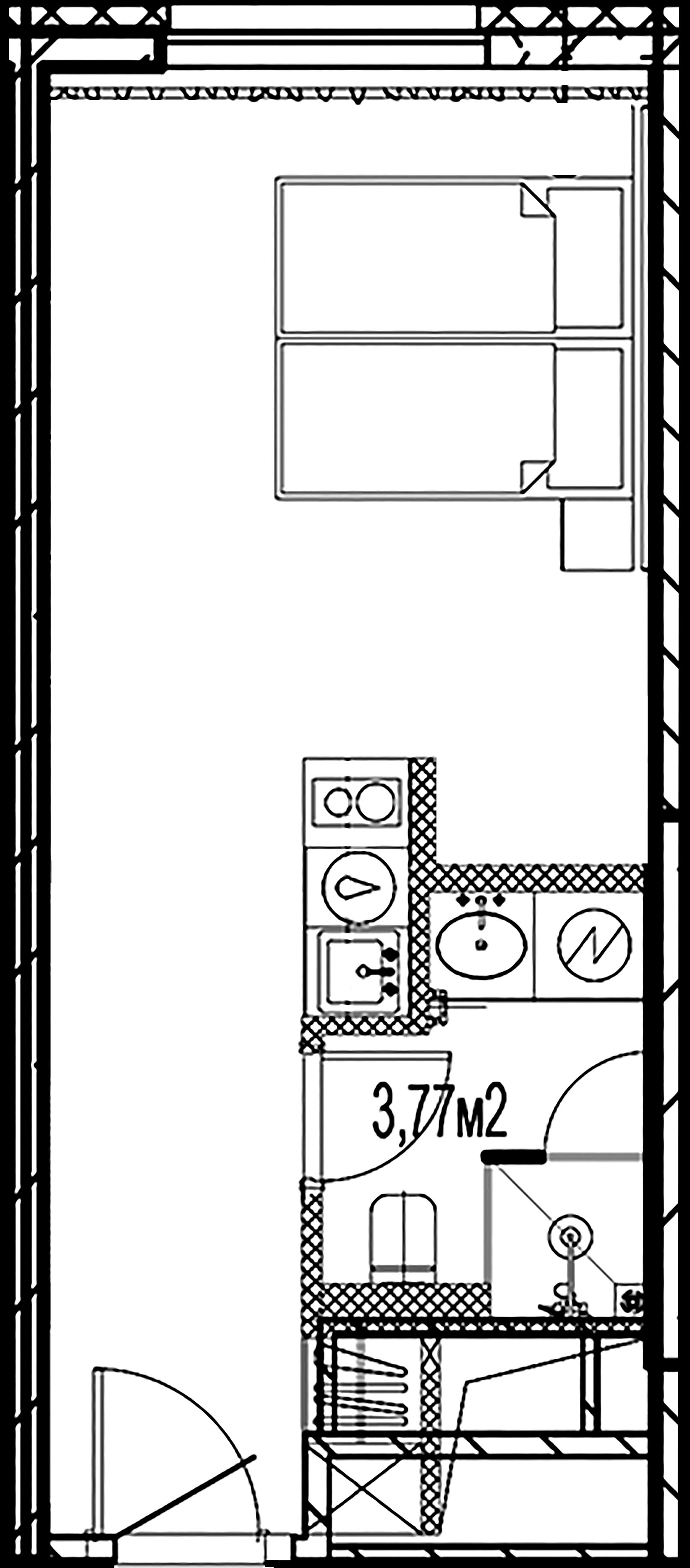 1-комнатная квартира, 24.93 м²; этаж: 21 - купить в Санкт-Петербурге