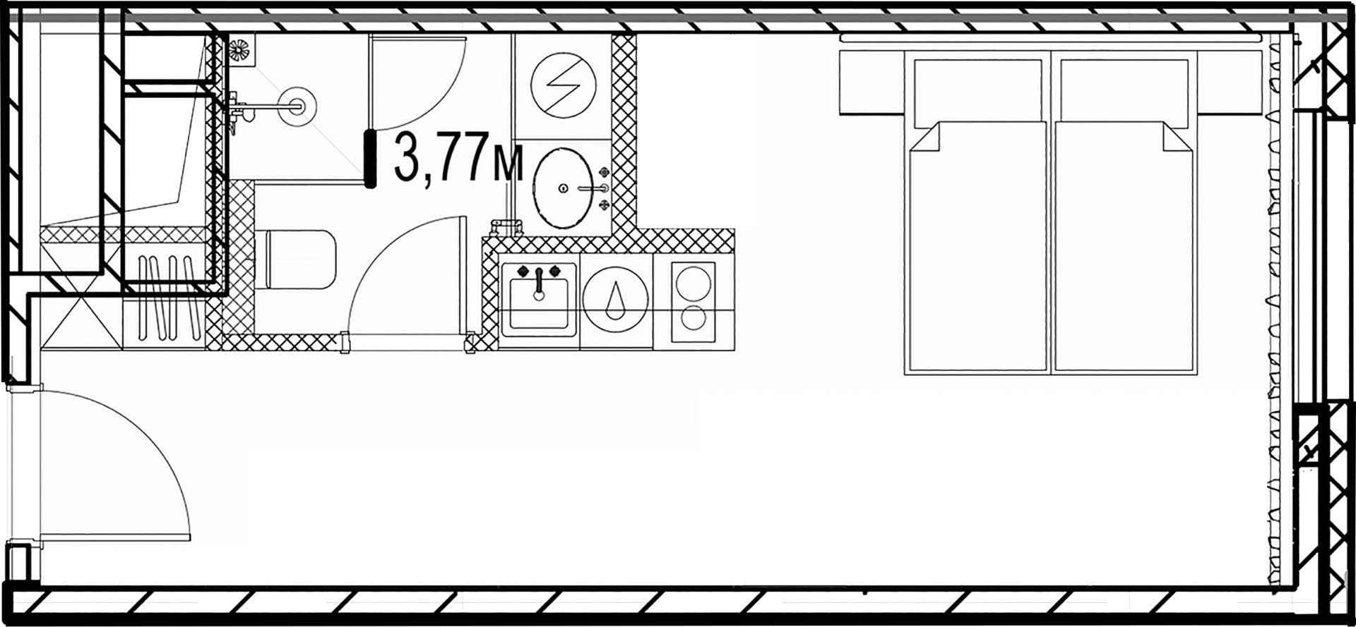 1-комнатная квартира, 21.36 м²; этаж: 20 - купить в Санкт-Петербурге