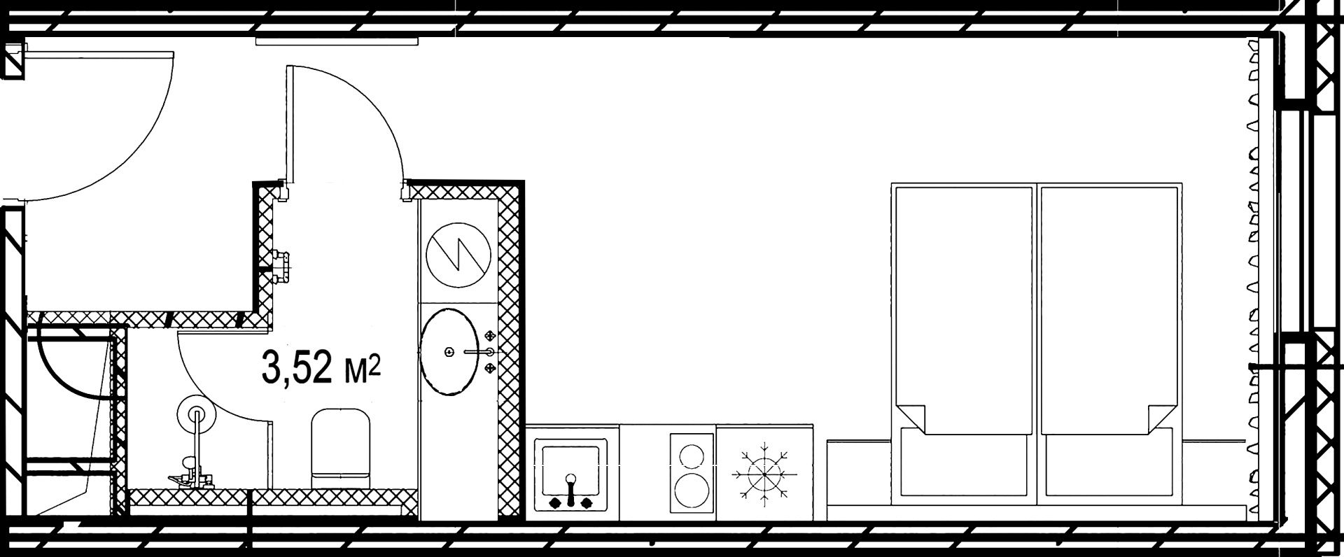 1-комнатная квартира, 21.61 м²; этаж: 12 - купить в Санкт-Петербурге
