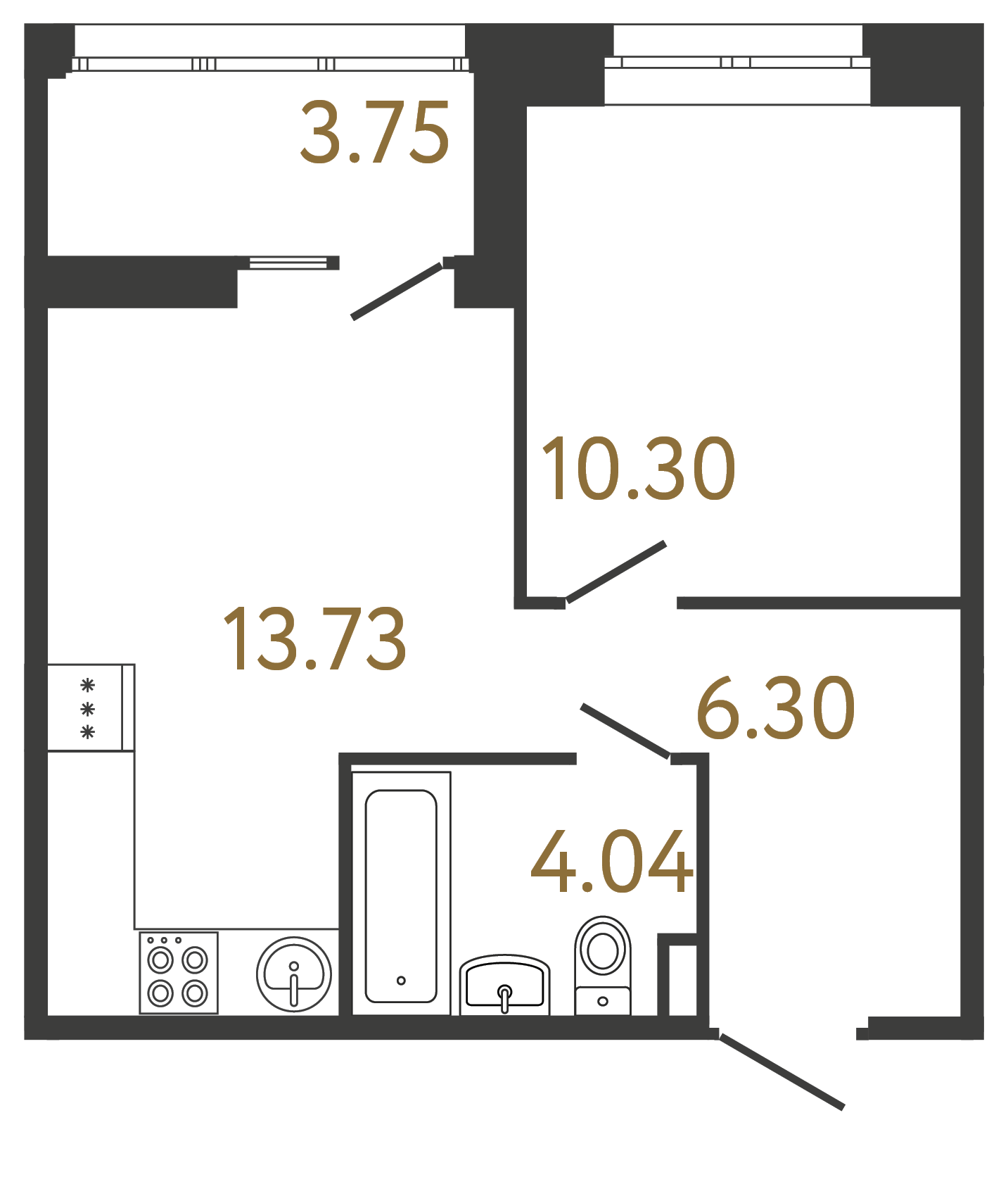 1-комнатная квартира, 34.37 м²; этаж: 16 - купить в Санкт-Петербурге
