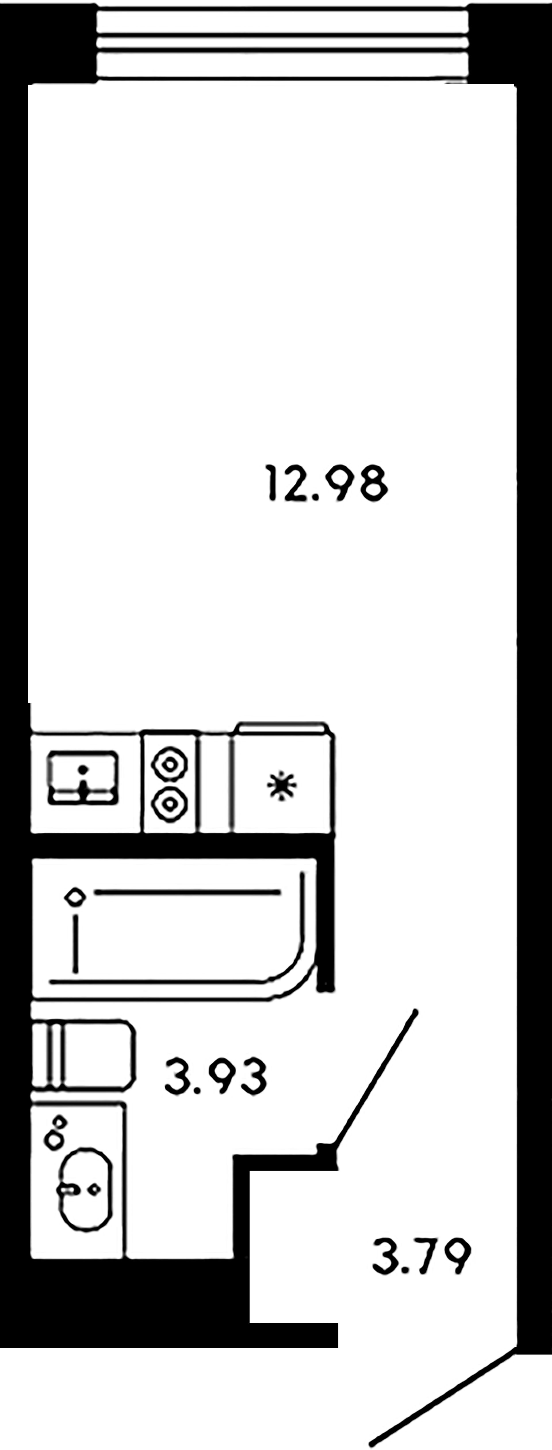 1-комнатная квартира  №293 в 17/33 Петровский остров: 29.43 м², этаж 8 - купить в Санкт-Петербурге