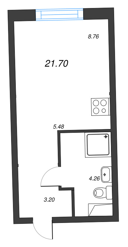 1-комнатная квартира, 21.7 м²; этаж: 5 - купить в Санкт-Петербурге