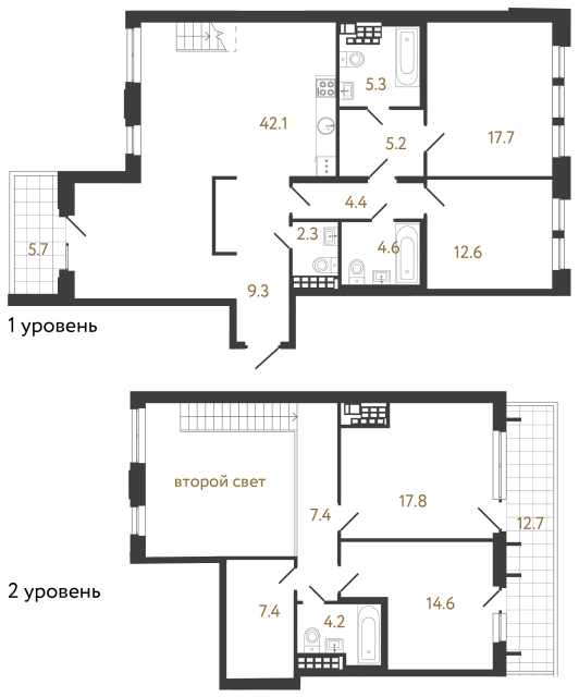 4-комнатная квартира №4 в: Коллекционер: 154.9 м²; этаж: 7 - купить в Санкт-Петербурге