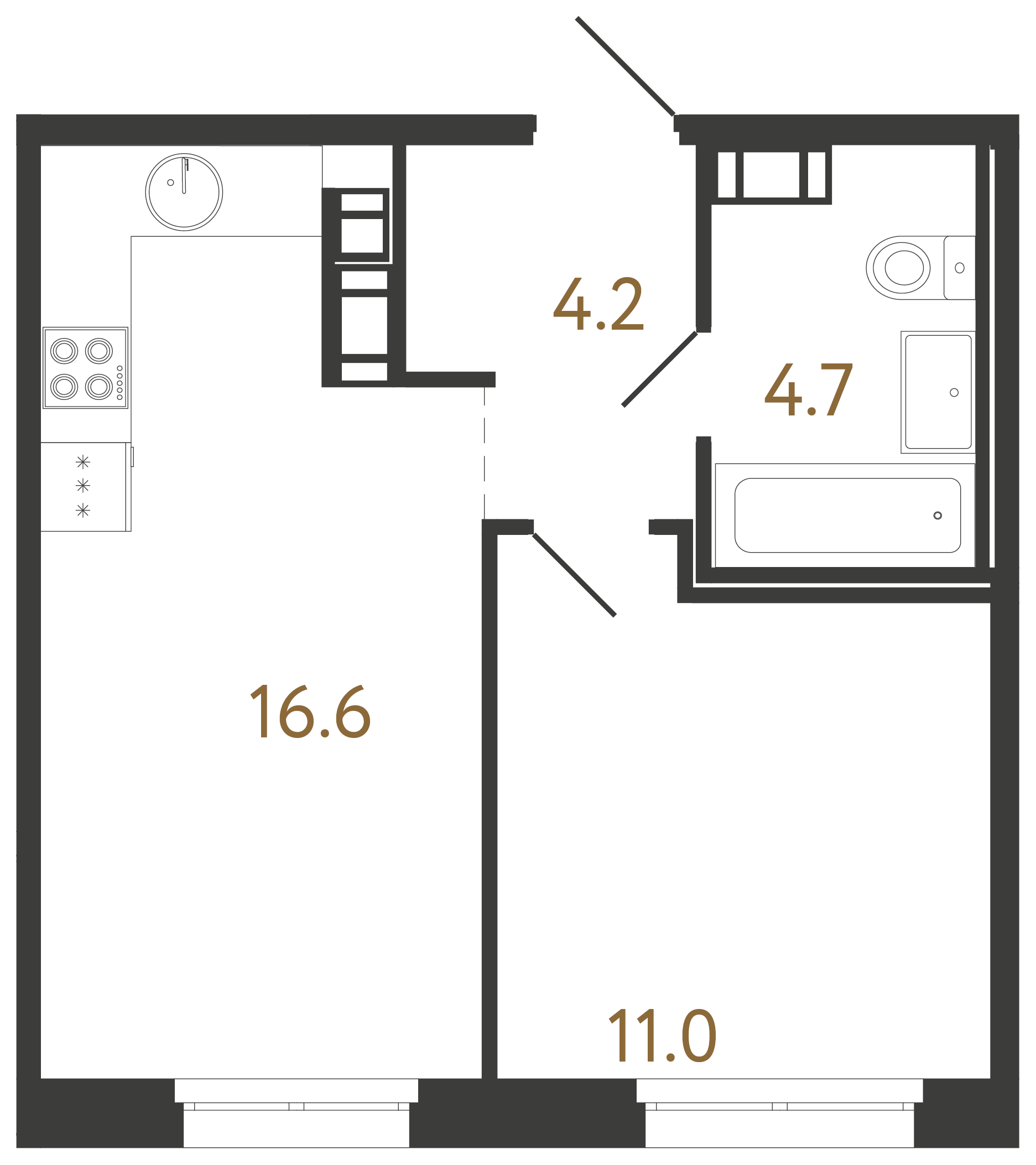 1-комнатная квартира, 36.5 м²; этаж: 10 - купить в Санкт-Петербурге
