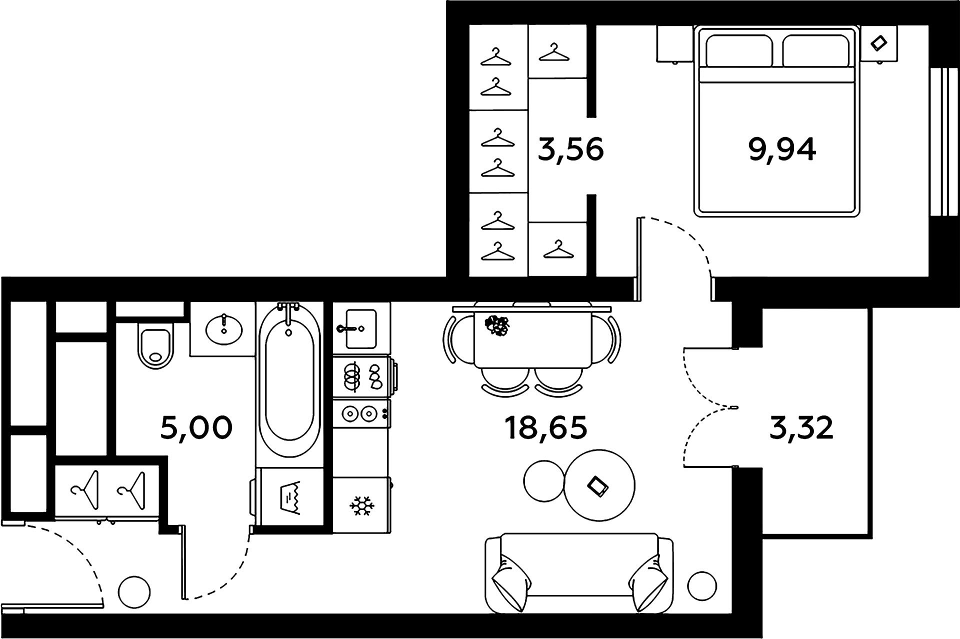 1-комнатная квартира, 40.47 м²; этаж: 9 - купить в Санкт-Петербурге