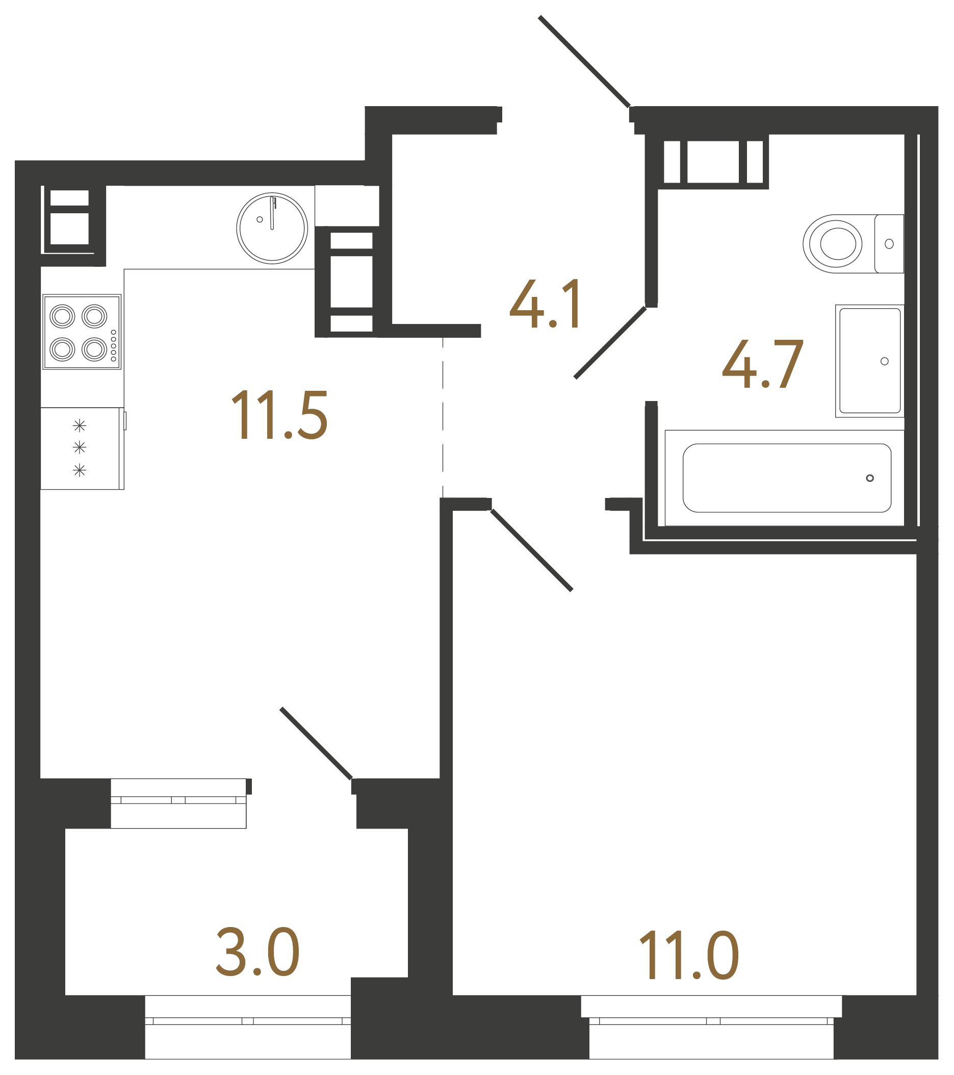 1-комнатная квартира, 31.3 м²; этаж: 10 - купить в Санкт-Петербурге