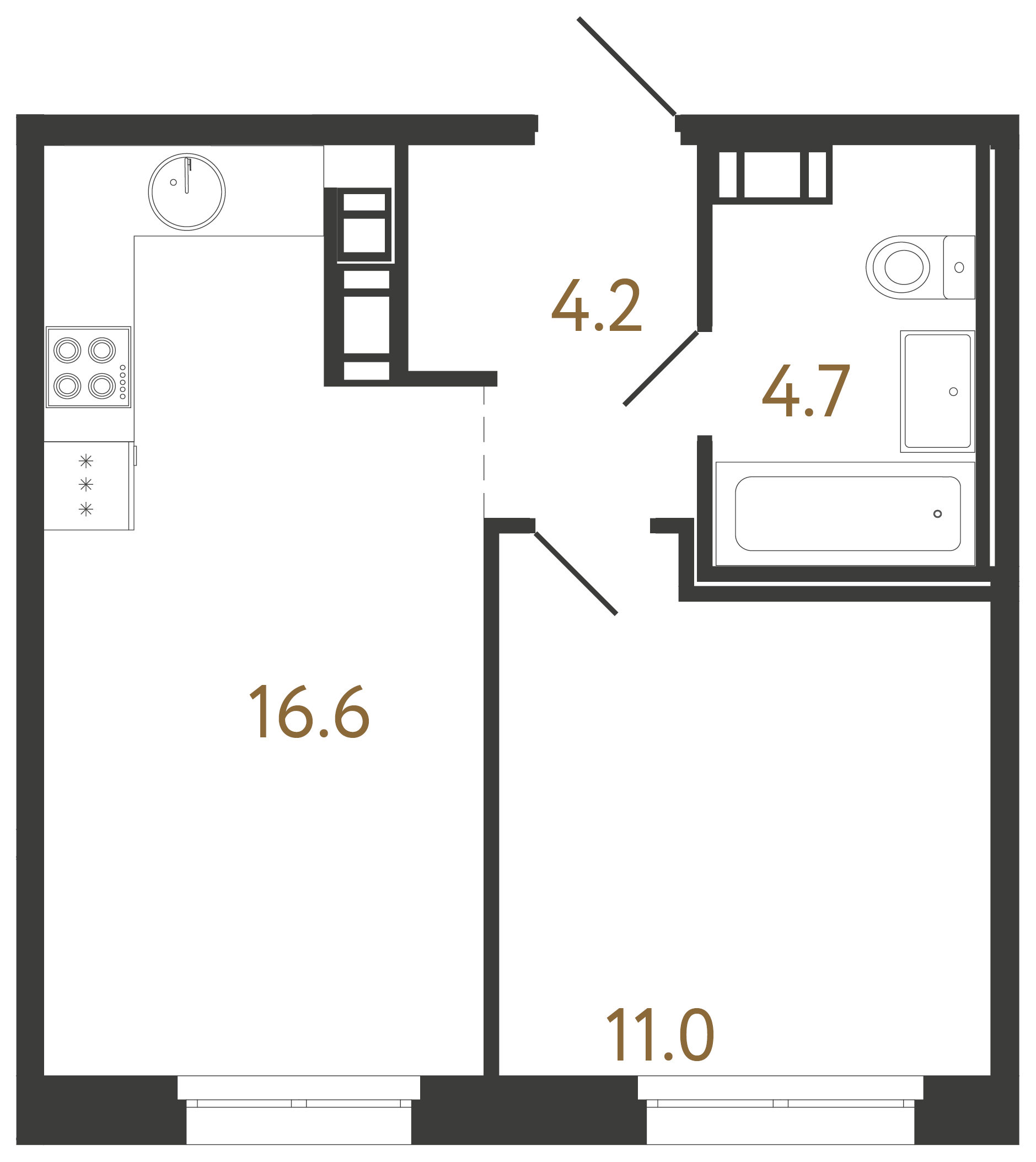 1-комнатная квартира, 36.5 м²; этаж: 8 - купить в Санкт-Петербурге