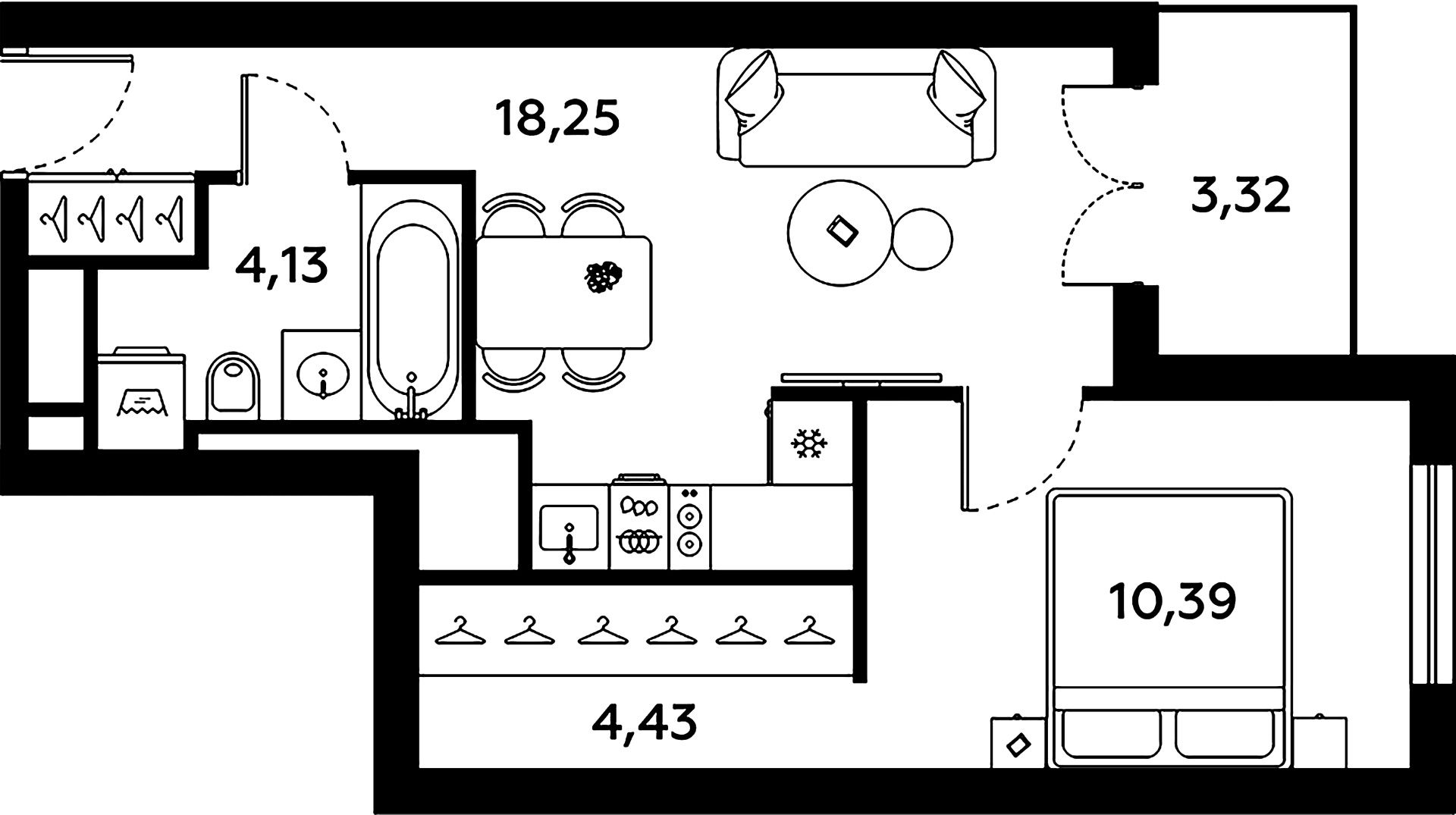 1-комнатная квартира, 40.52 м²; этаж: 10 - купить в Санкт-Петербурге