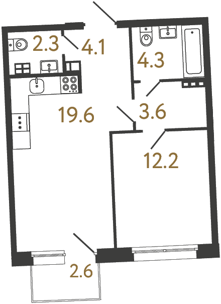 2-комнатная квартира, 79.7 м²; этаж: 4 - купить в Санкт-Петербурге