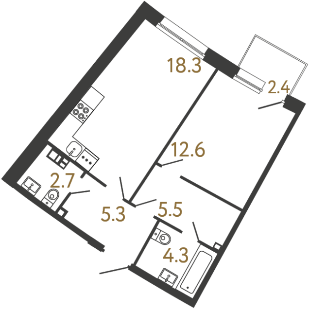 2-комнатная квартира, 110.9 м²; этаж: 3 - купить в Санкт-Петербурге