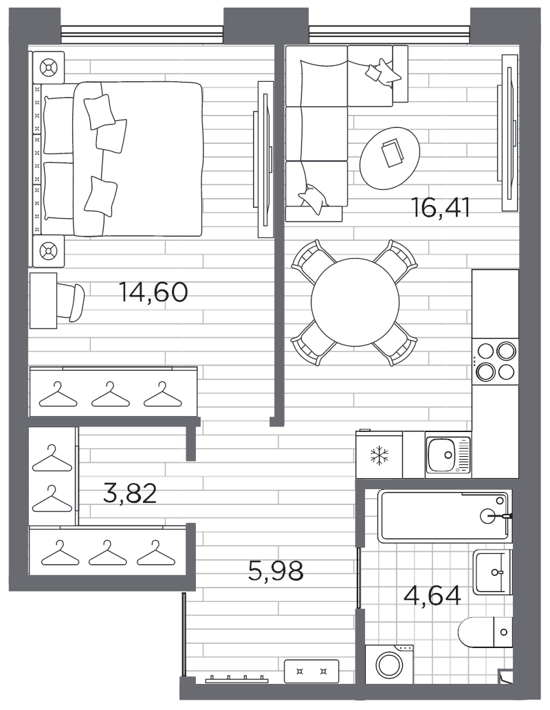 1-комнатная квартира, 45.45 м²; этаж: 8 - купить в Санкт-Петербурге